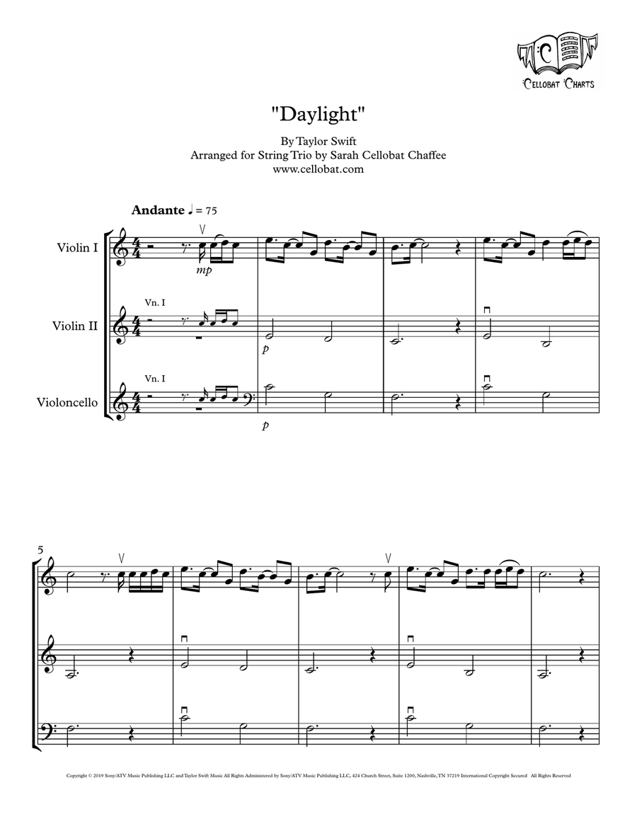 Daylight String Trio scores gallery preview page 1