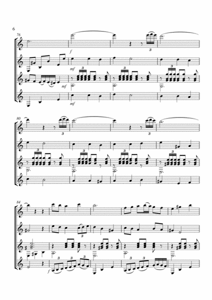 Malaguena Score & Parts ( Guitar Quartet ) image number null