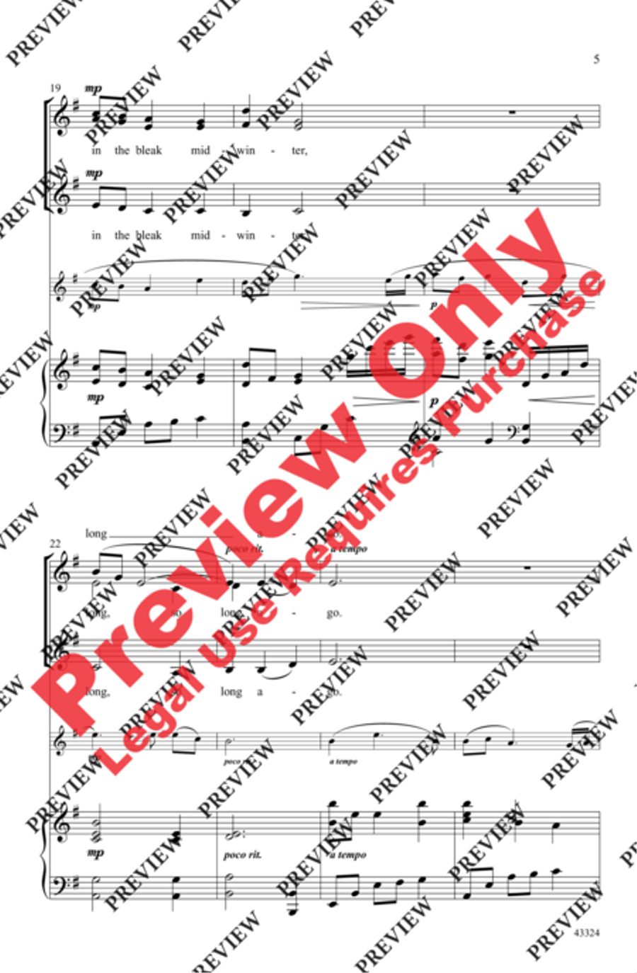 A Midwinter Carol Women's Choir scores gallery preview page 5