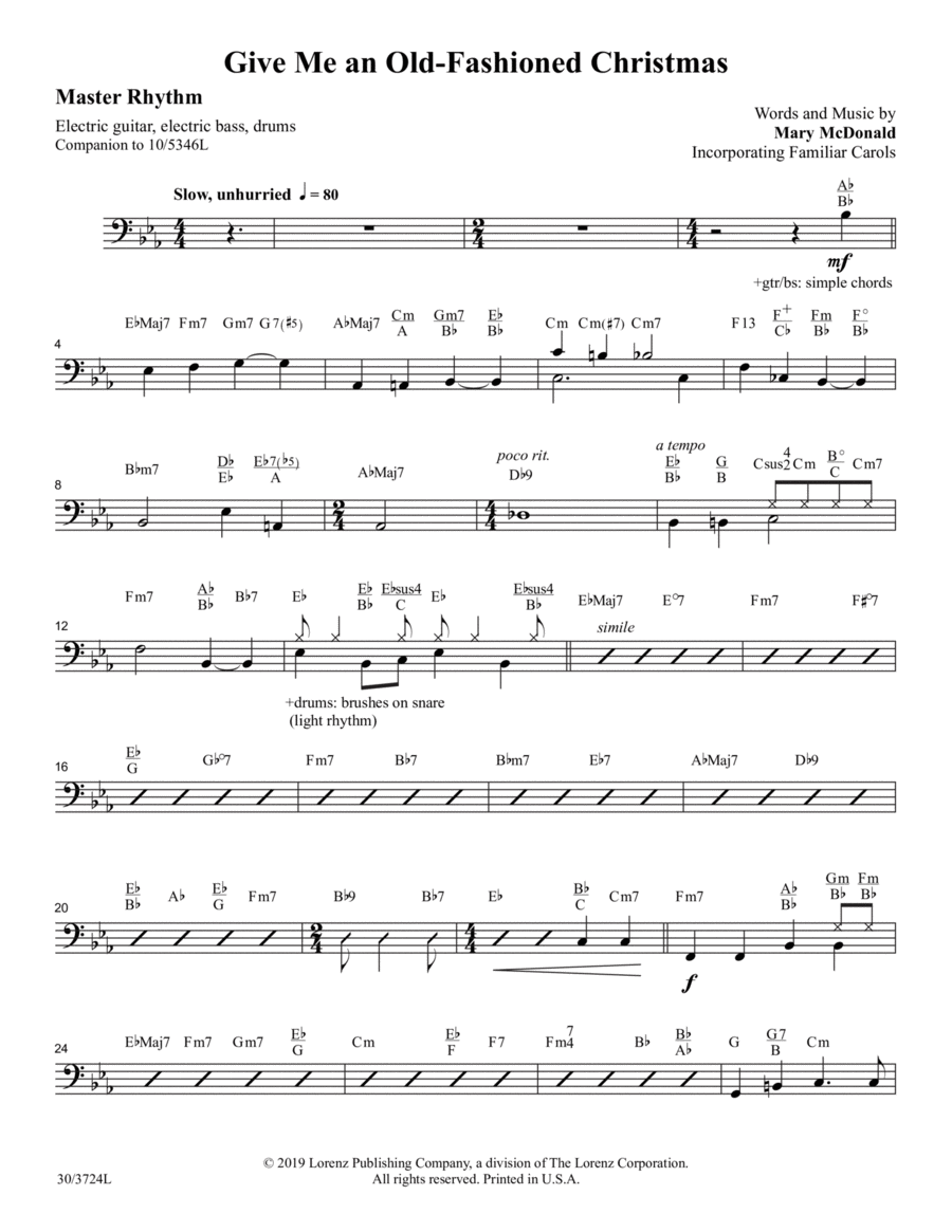 Give Me an Old-Fashioned Christmas - Master Rhythm Score (Digital Download) Rhythm Section scores gallery preview page 1