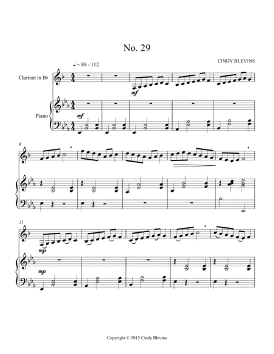 Clarinet Study, Elementary, No. 29 Clarinet Solo scores gallery preview page 2