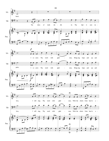 I Receive Thy Word With Gladness, sacred music for SATB choir image number null