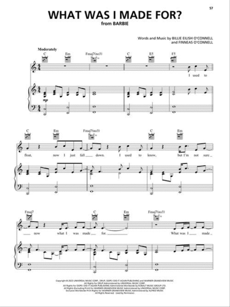 Top Hits of 2023 Piano, Vocal, Guitar scores gallery preview page 5