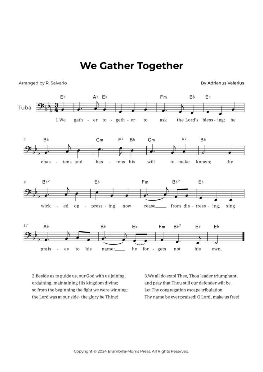 We Gather Together - Tuba image number null