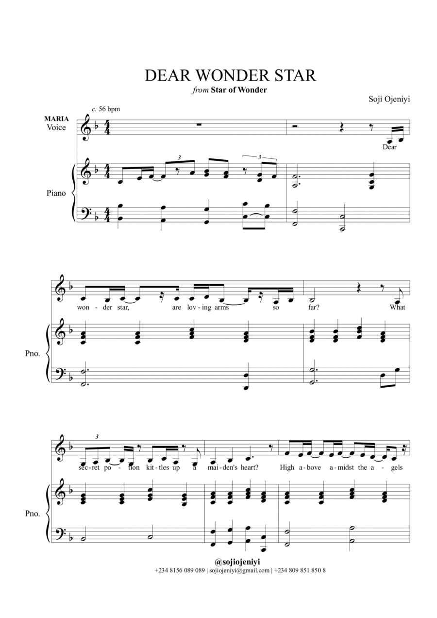 Dear Wonder Star Voice scores gallery preview page 1