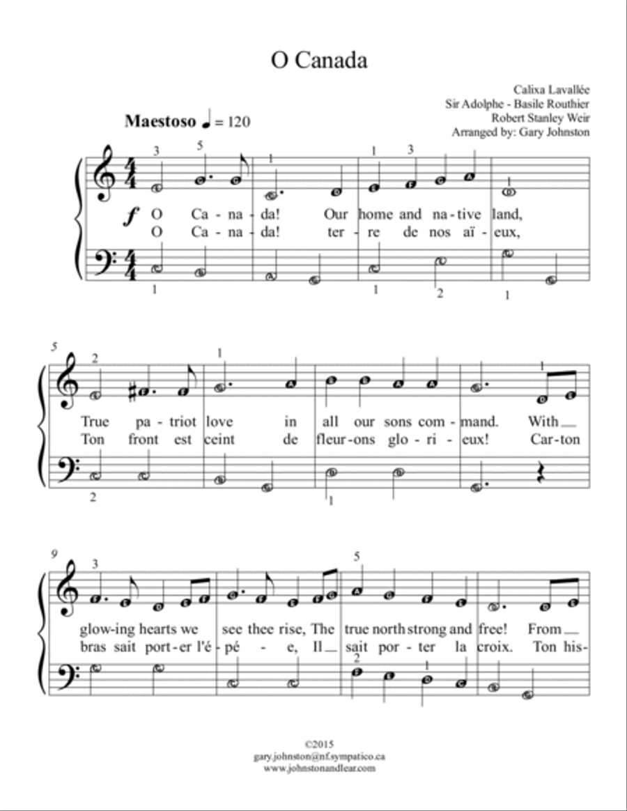 O Canada! - Easy Piano O Canada! - Easy Piano Voice scores gallery preview page 2