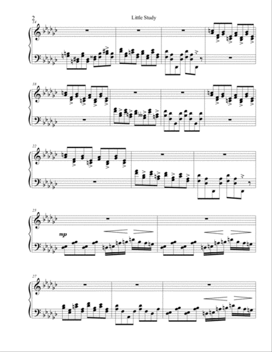 Little Study, for the left hand alone Piano Method scores gallery preview page 2