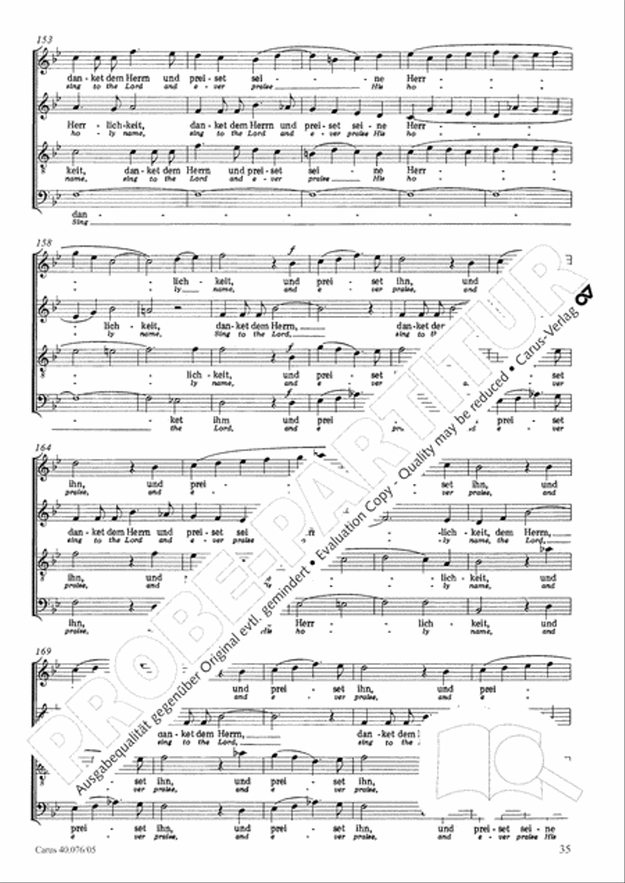 Hymn of Praise, MWV A 18 SSAATB scores gallery preview page 37