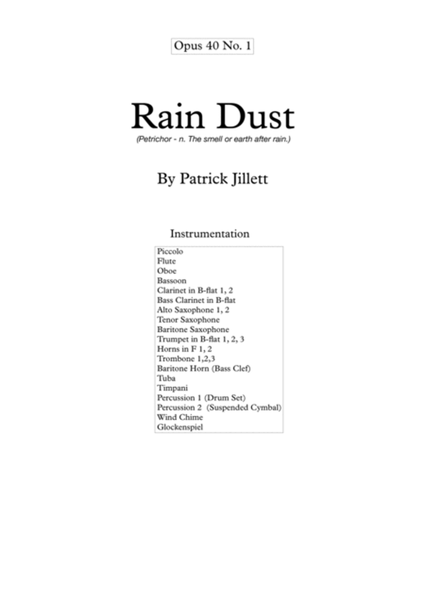 Rain Dust (n. The smell or earth after rain.) image number null