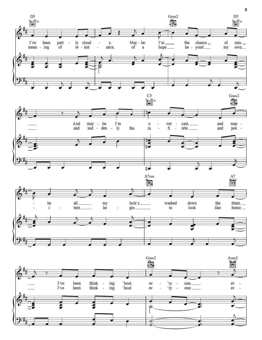 Stars Stars Piano, Vocal, Guitar scores gallery preview page 3