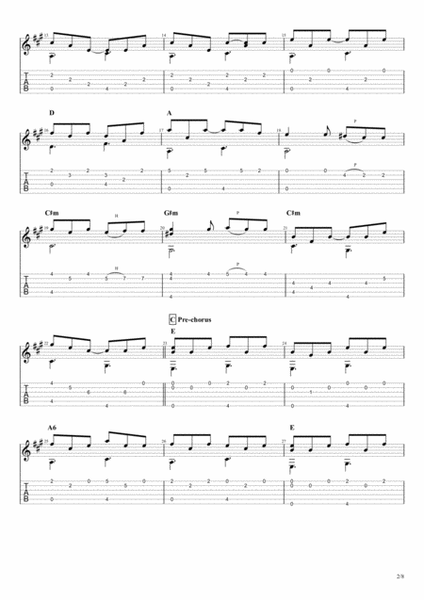 O Holy Night, for solo fingerstyle guitar image number null