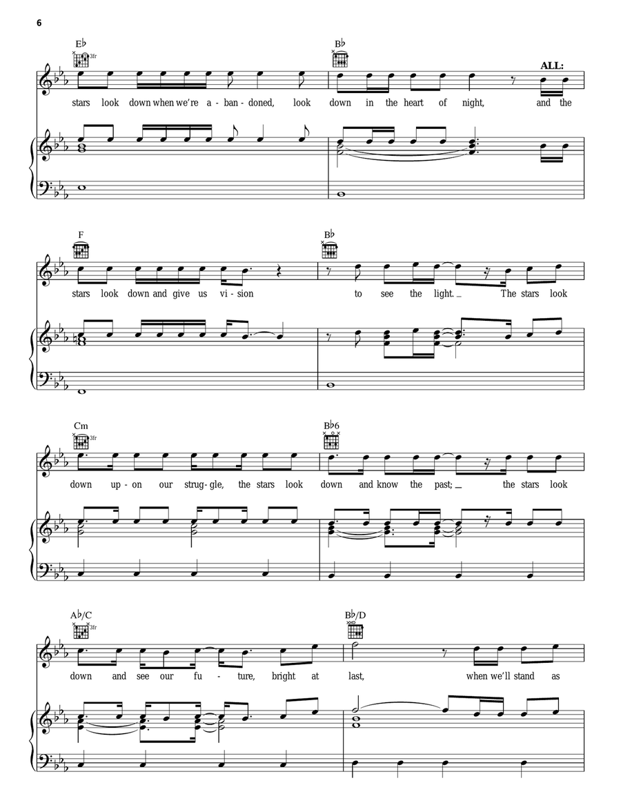 The Stars Look Down Piano, Vocal, Guitar scores gallery preview page 6