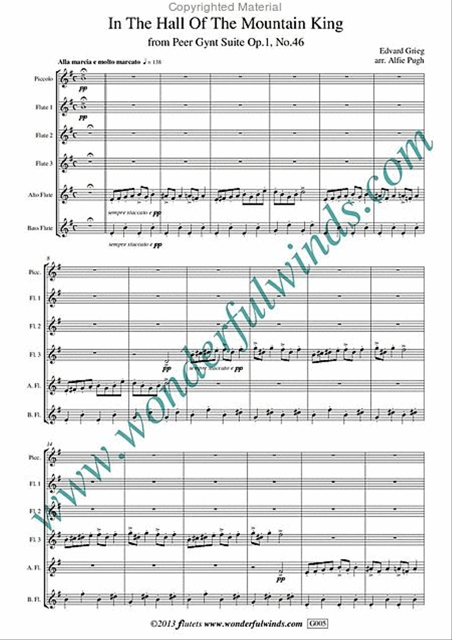 In The Hall Of The Mountain King Flute Choir scores gallery preview page 2