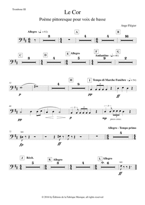 Ange Flégier: Le Cor for bass voice and orchestra, Trombone III (bass trombone) part