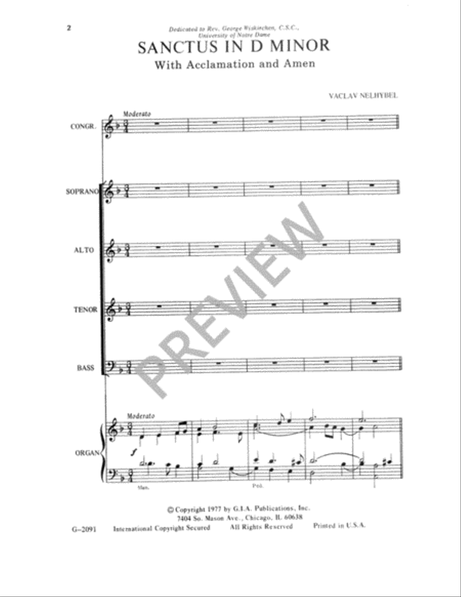 Sanctus in D Minor 4-Part scores gallery preview page 3