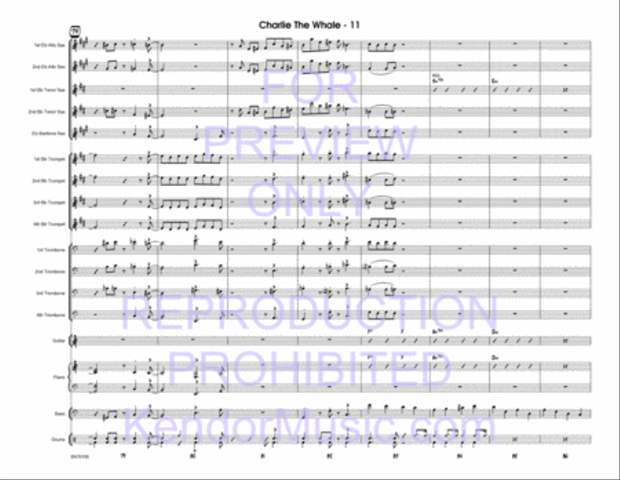 Charlie The Whale (Full Score) Jazz Ensemble scores gallery preview page 12