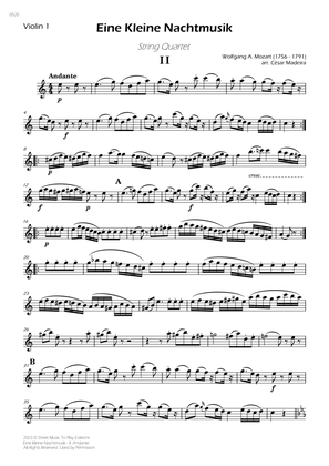 Eine Kleine Nachtmusik (2 mov.) - String Quartet (Individual Parts)