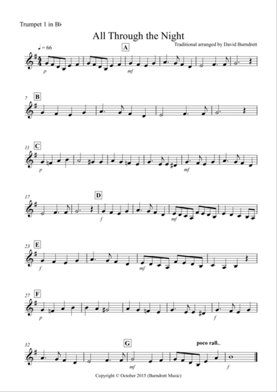 All Through the Night for Brass Quartet Brass Quartet scores gallery preview page 3