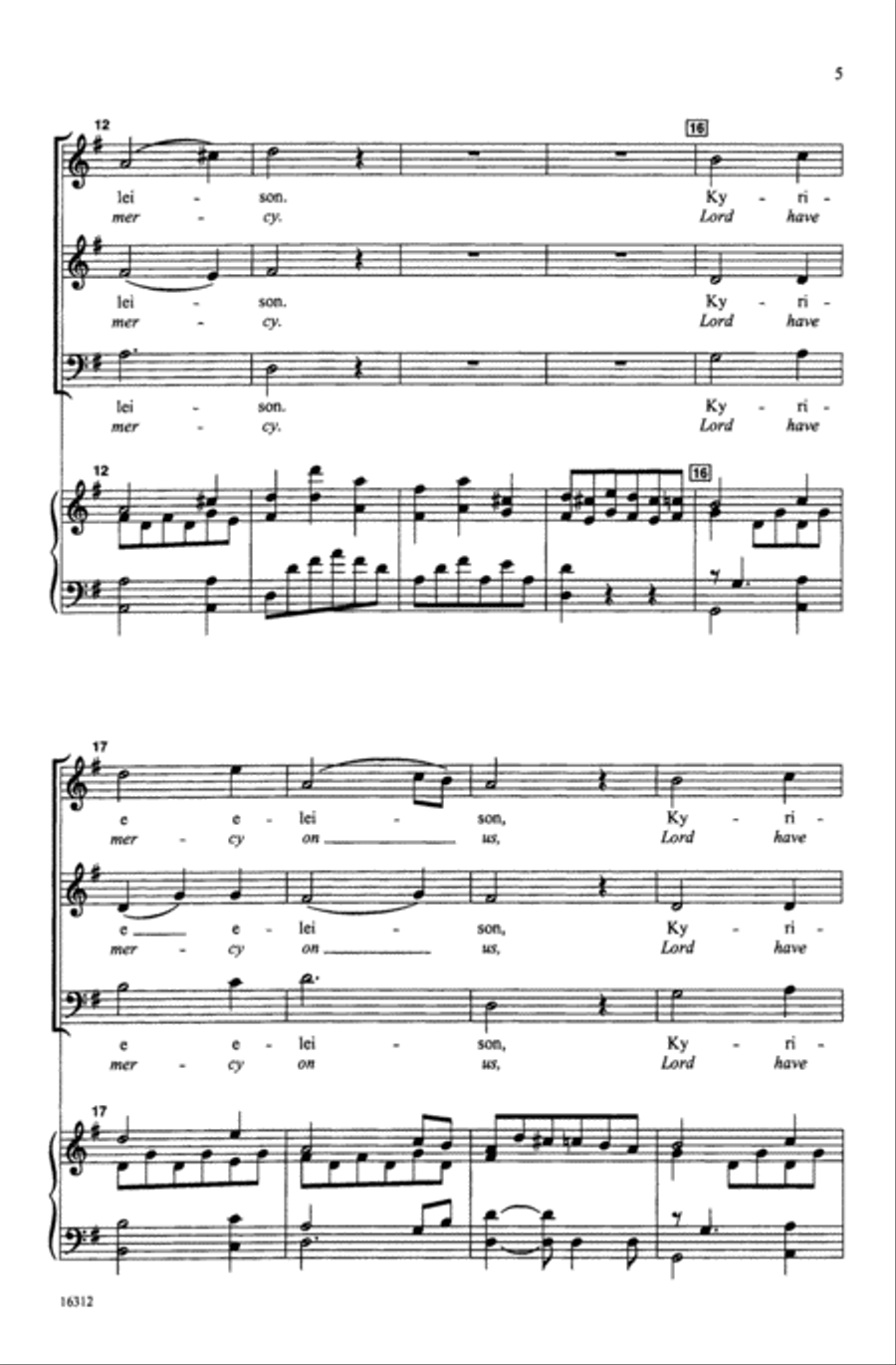 Kyrie (from Mass in G) Choir scores gallery preview page 4