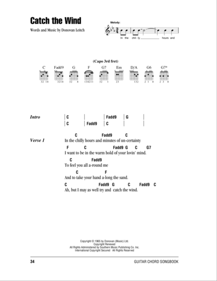 Catch The Wind Acoustic Guitar scores gallery preview page 1