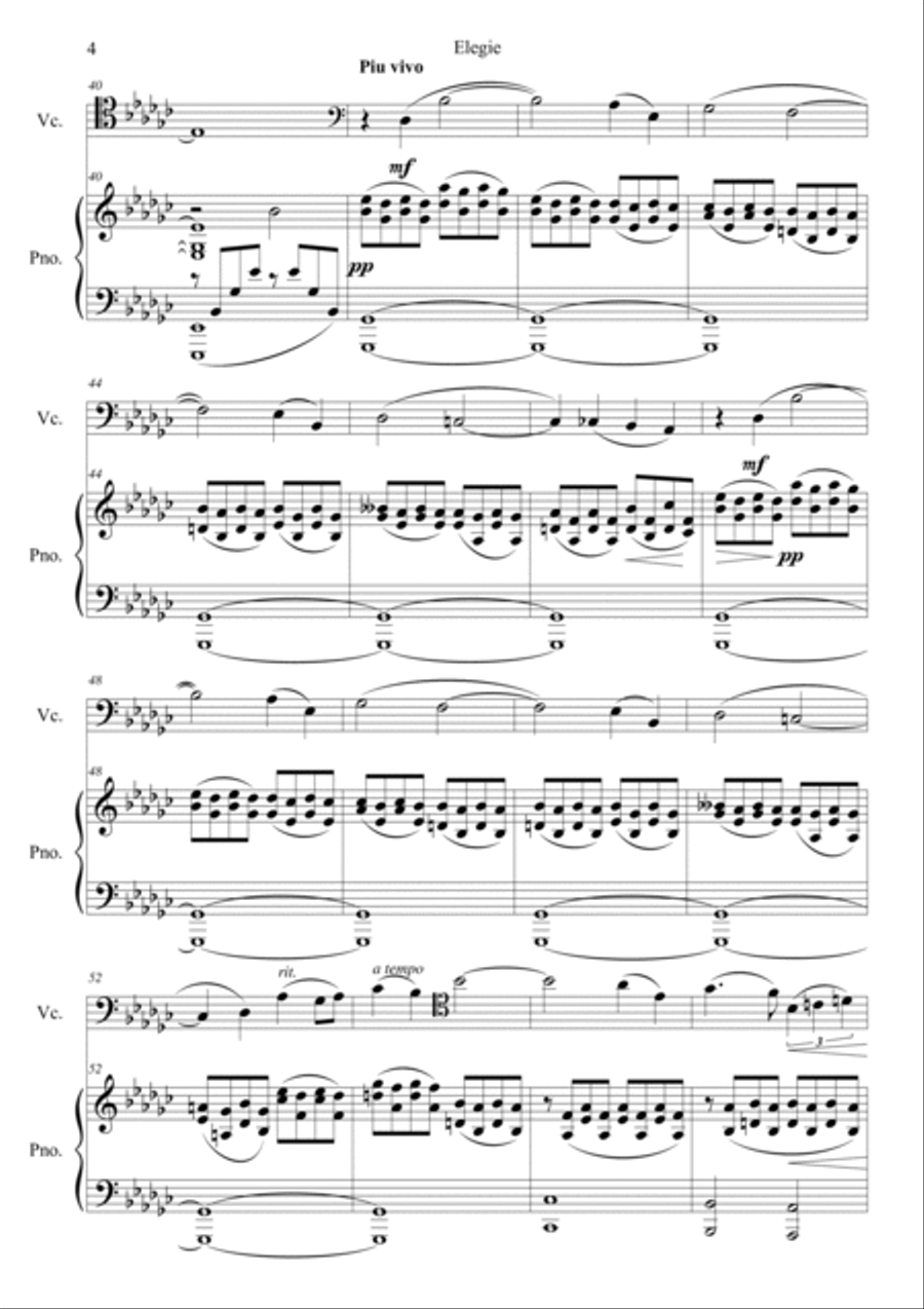 Elegie Op.3 No.1 Piano scores gallery preview page 4