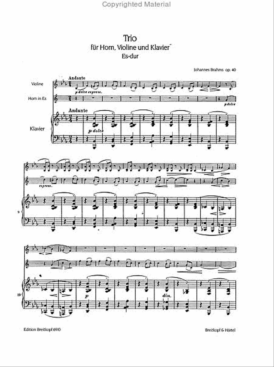 Trio in Eb major Op. 40 Trio in Eb major Op. 40 Piano scores gallery preview page 2