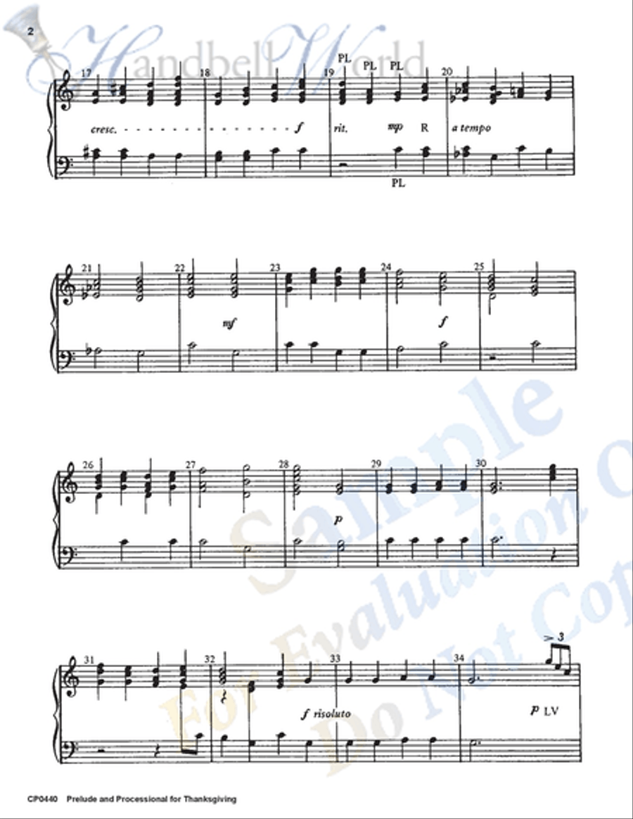 Prelude and Processional for Thanksgiving 2-Octaves scores gallery preview page 2