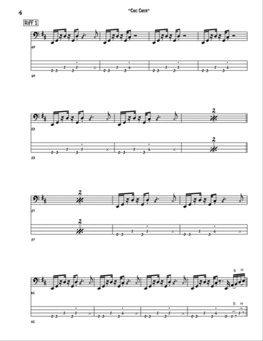 Chic Cheer Guitar Tablature scores gallery preview page 4