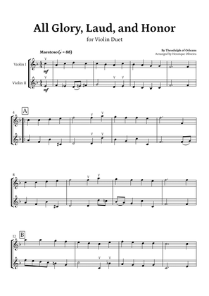 Book cover for All Glory, Laud, and Honor (for Violin Duet) - Easter Hymn