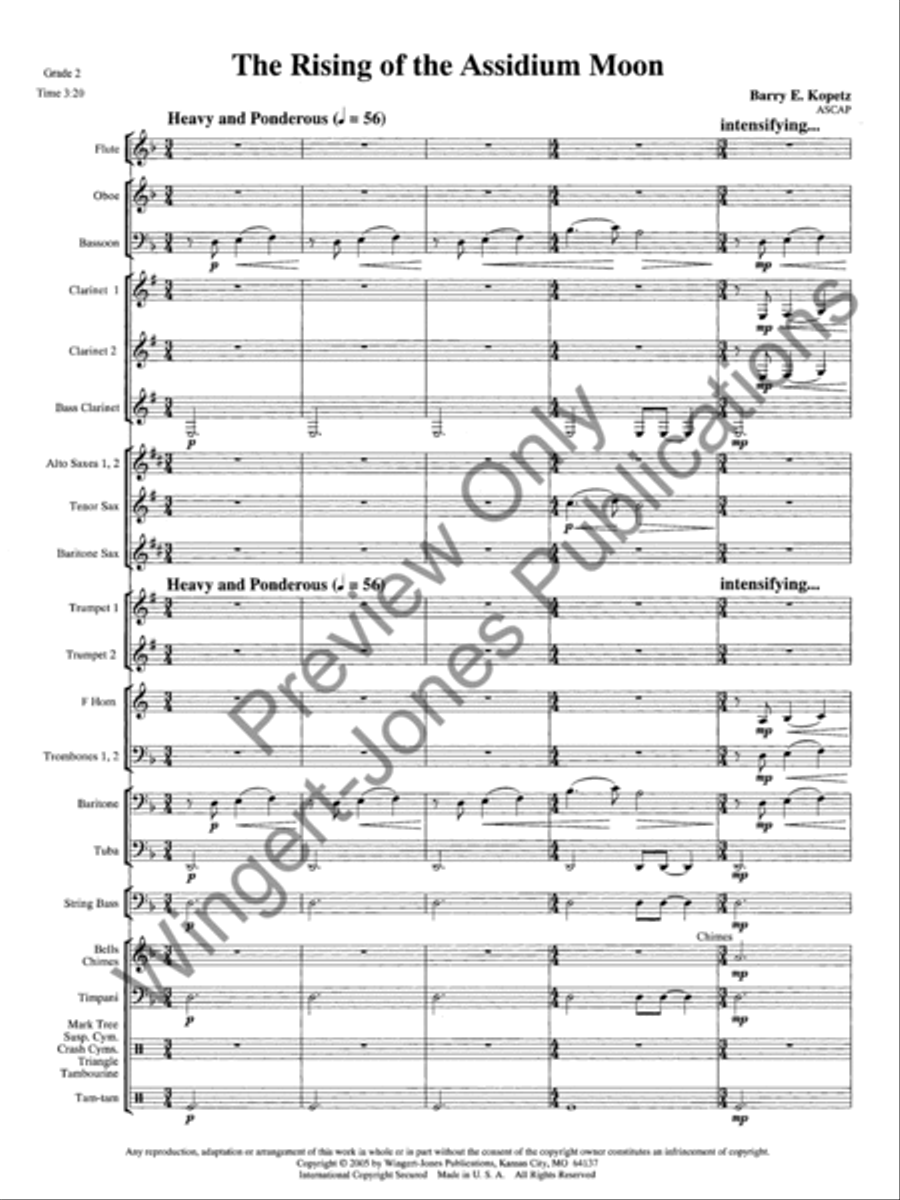 Rising Of The Assidium Moon Concert Band scores gallery preview page 6