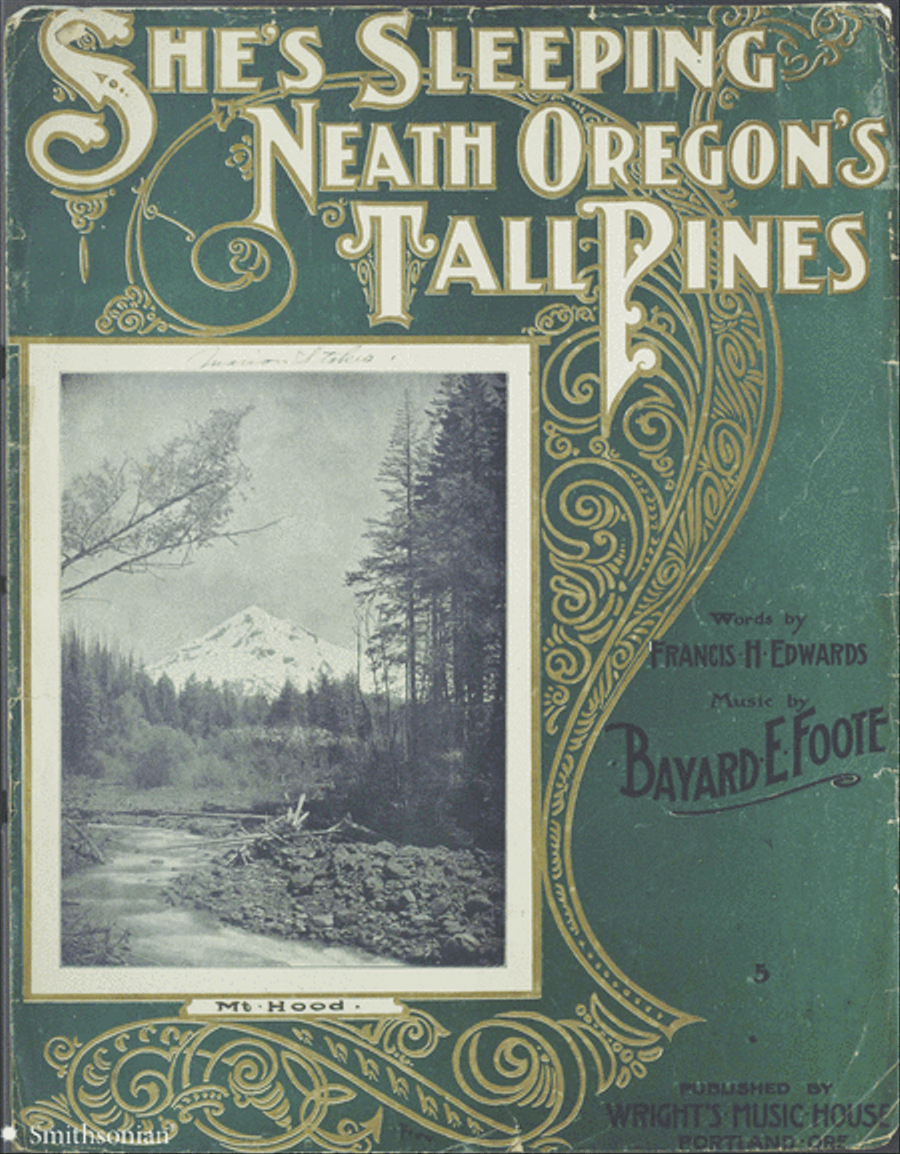 She's Sleeping Neath Oregon's Tall Pines Piano, Vocal scores gallery preview page 1