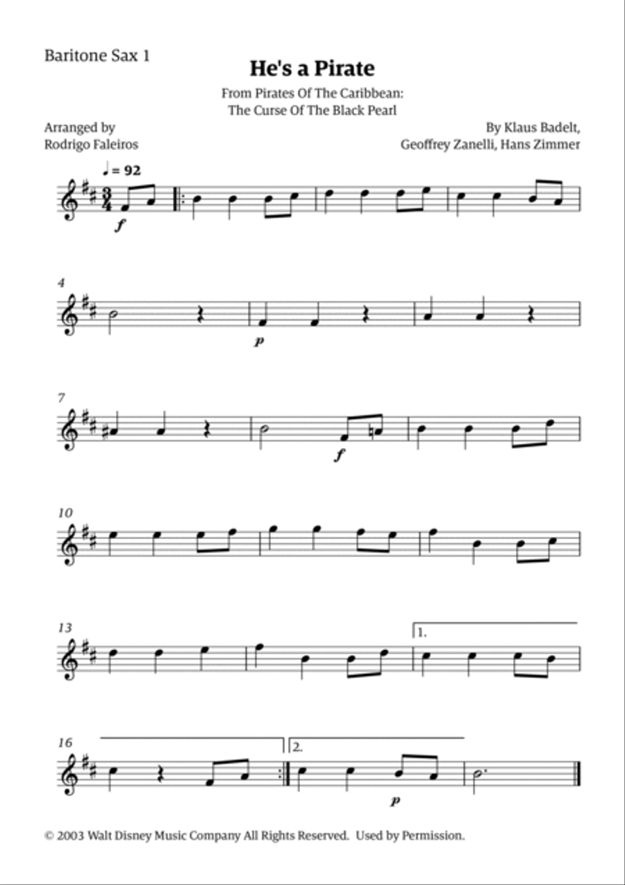He's A Pirate Woodwind Duet scores gallery preview page 2
