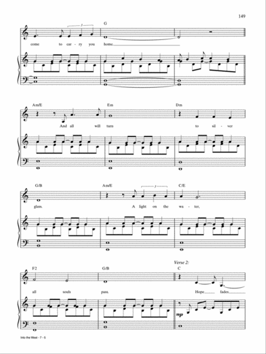 Into the West Piano, Vocal, Guitar scores gallery preview page 5