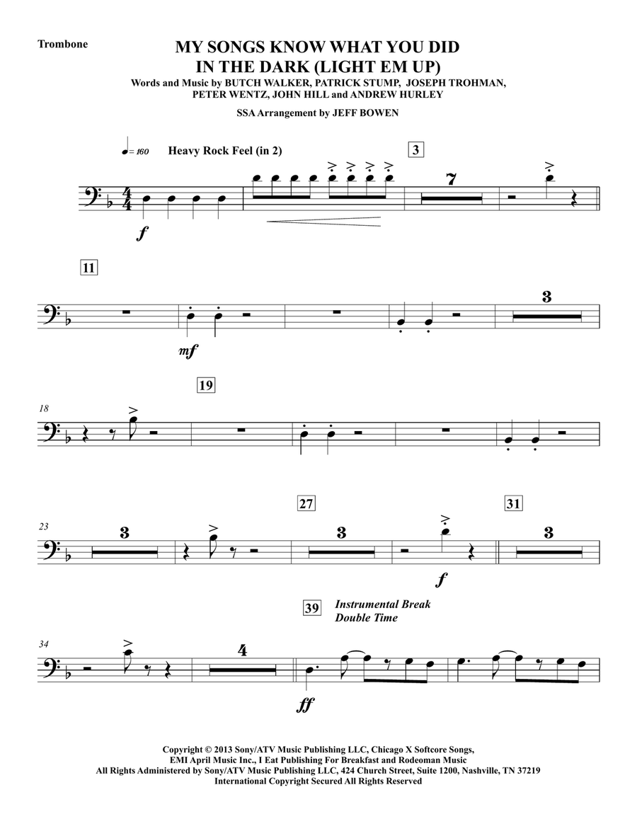 My Songs Know What You Did In The Dark (light Em Up) Concert Band scores gallery preview page 3