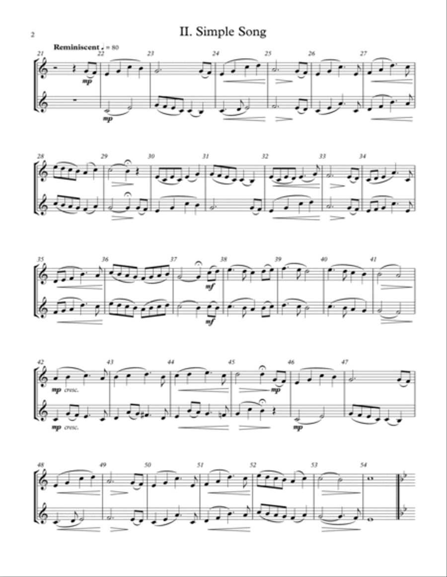 5 Duets For Any Two Band Instruments - Volume 2 - Bb Transposition Small Ensemble scores gallery preview page 2