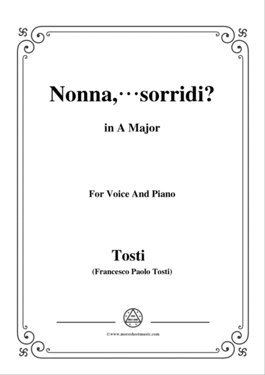 Tosti-Nonna,sorridi in A Major,for Voice and Piano Voice Solo scores gallery preview page 1