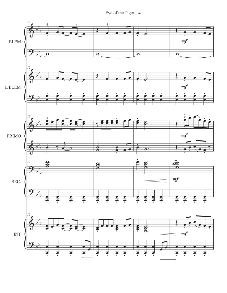 Eye Of The Tiger Piano Method scores gallery preview page 5
