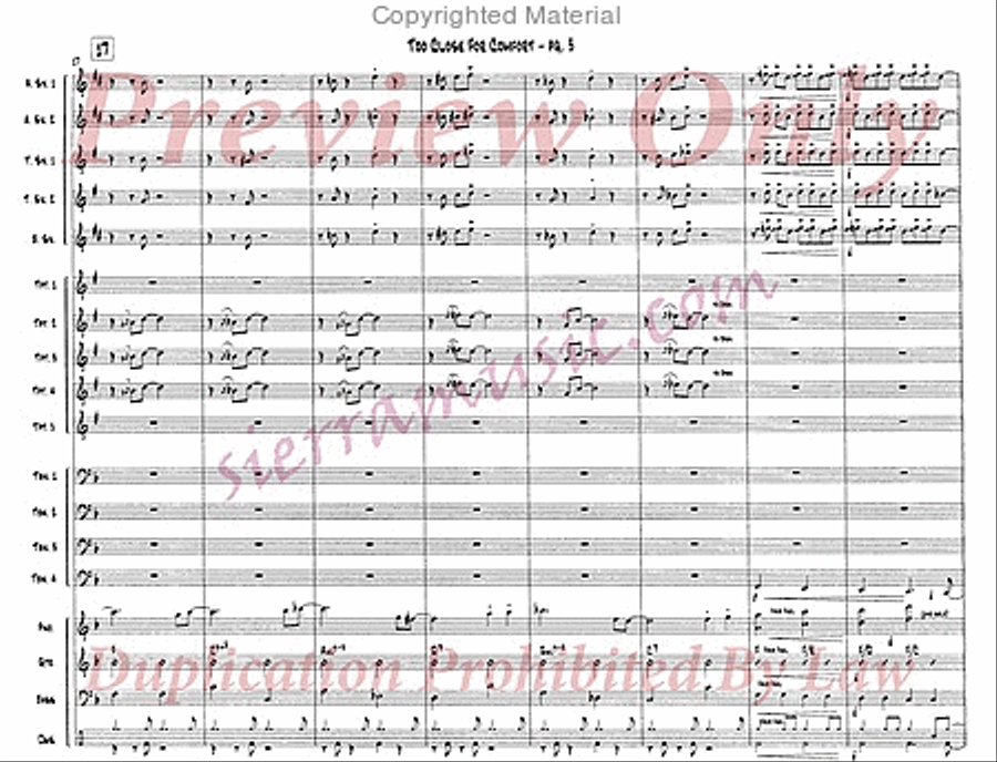 Too Close For Comfort Big Band scores gallery preview page 4