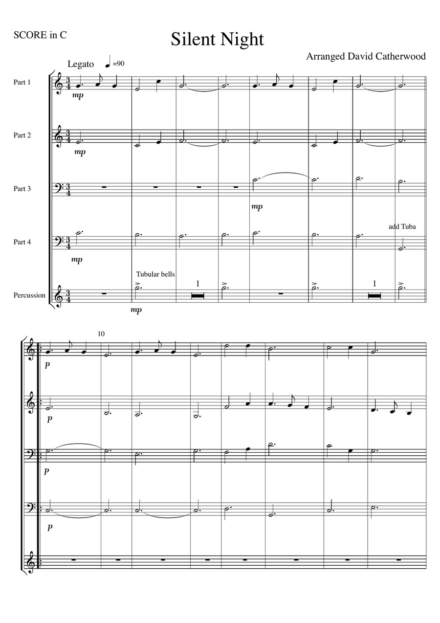 Silent Night for Flexible ensemble arranged by David Catherwood