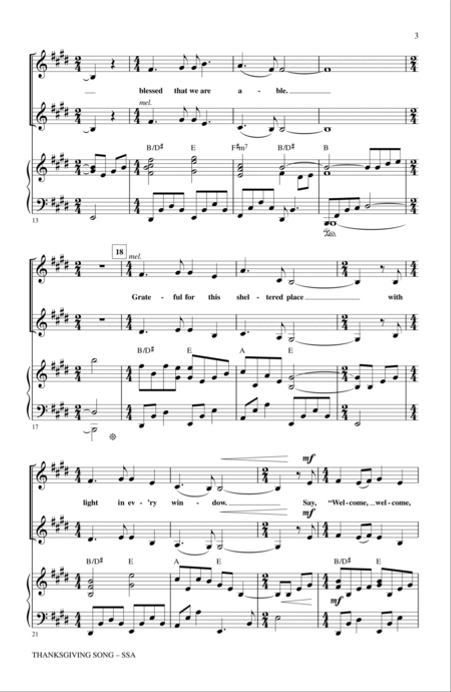 Thanksgiving Song (arr. John Purifoy) SSA scores gallery preview page 2