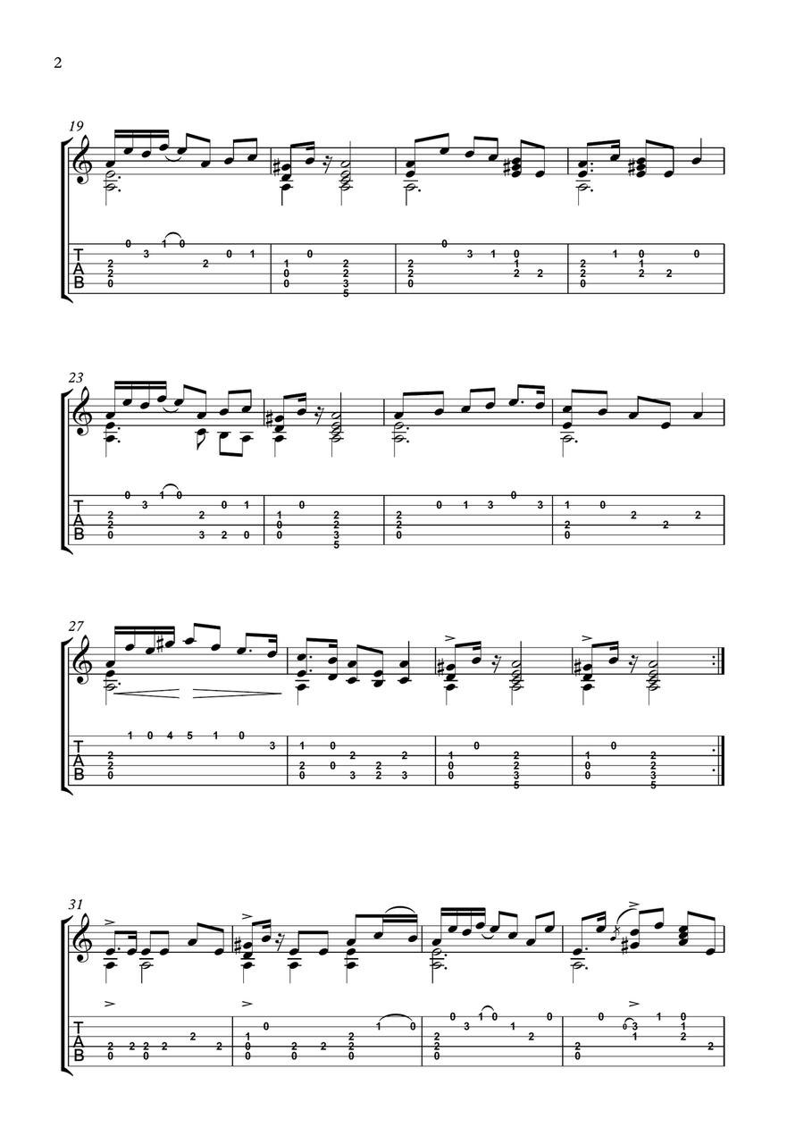 Schubert, Der Leiermann - solo guitar Classical Guitar scores gallery preview page 2