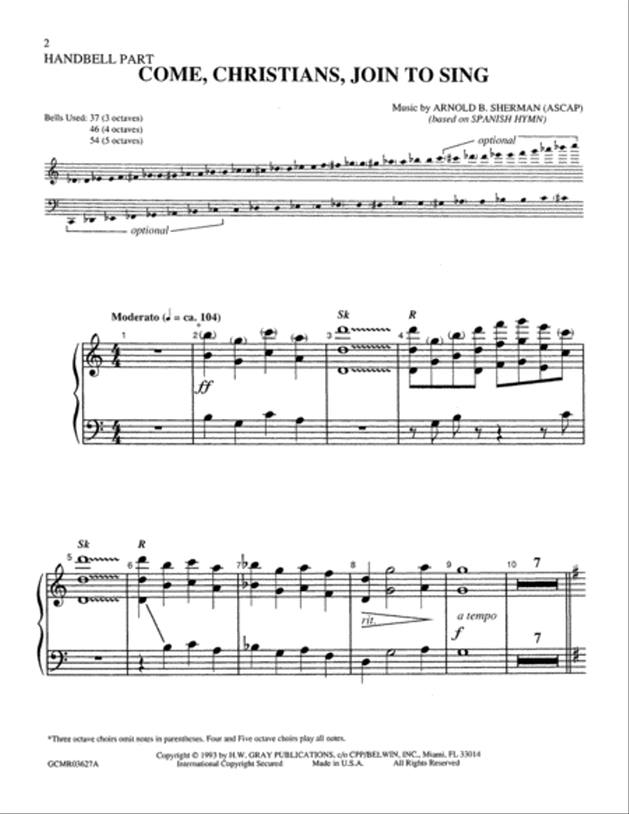 Come, Christians, Join to Sing Choir scores gallery preview page 2