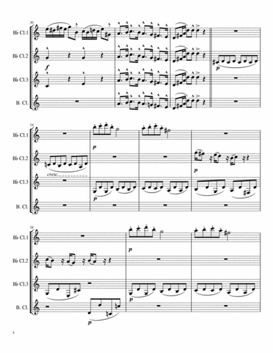 Mozart's Piano Sonata in C Major, K 309 for Clarinet Quartet image number null