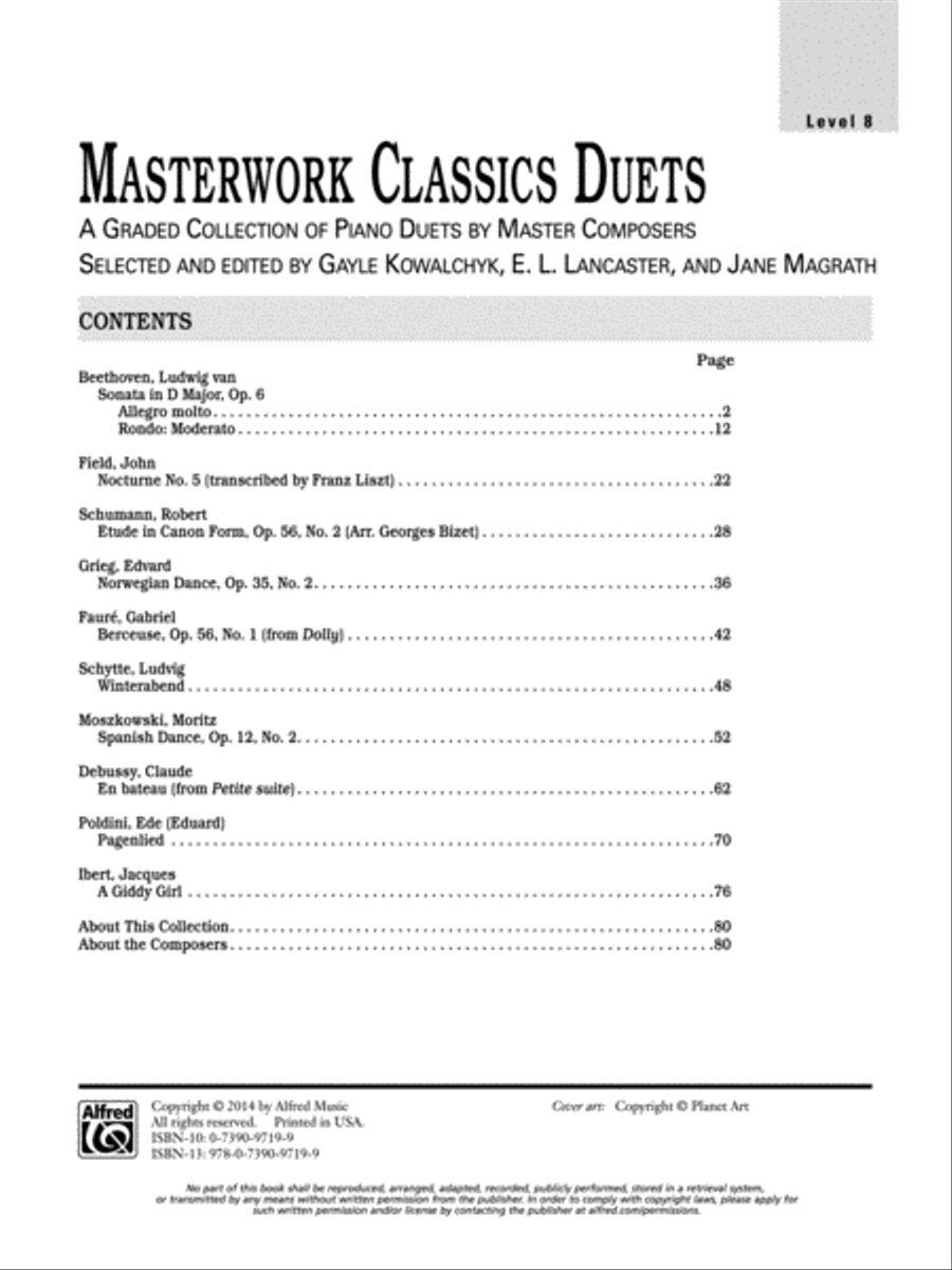 Masterwork Classics Duets, Level 8