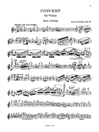 Dvorák: Violin Concerto in A Minor, Op. 53