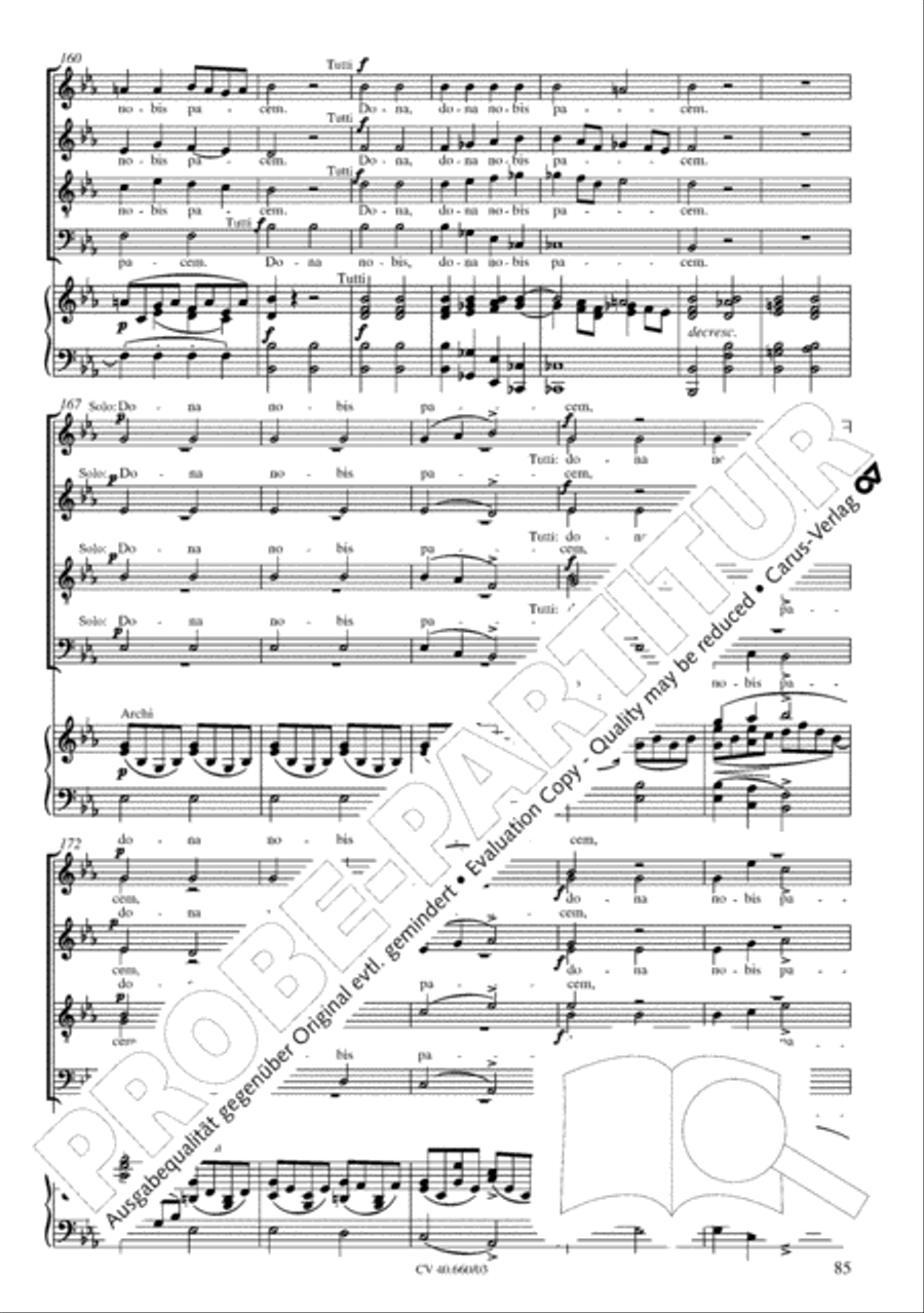 Mass in E flat major (Messe in Es) SATTB scores gallery preview page 86