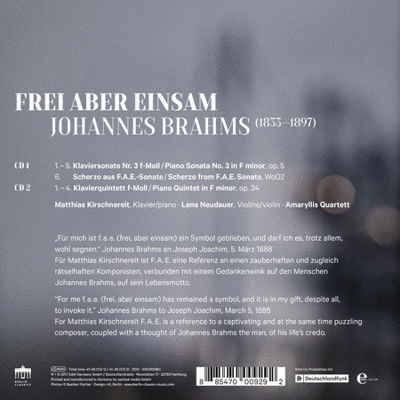 Johannes Brahms: Frei aber einsam