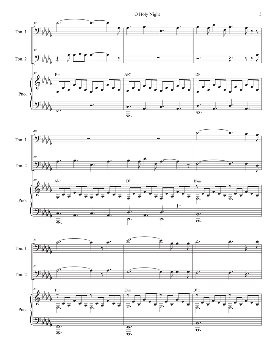 O Holy Night (Trombone Duet) - Alternate Version) Trombone Duet scores gallery preview page 6