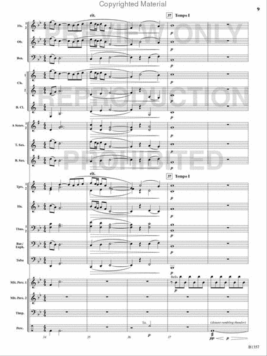 Rain Rain Concert Band scores gallery preview page 8