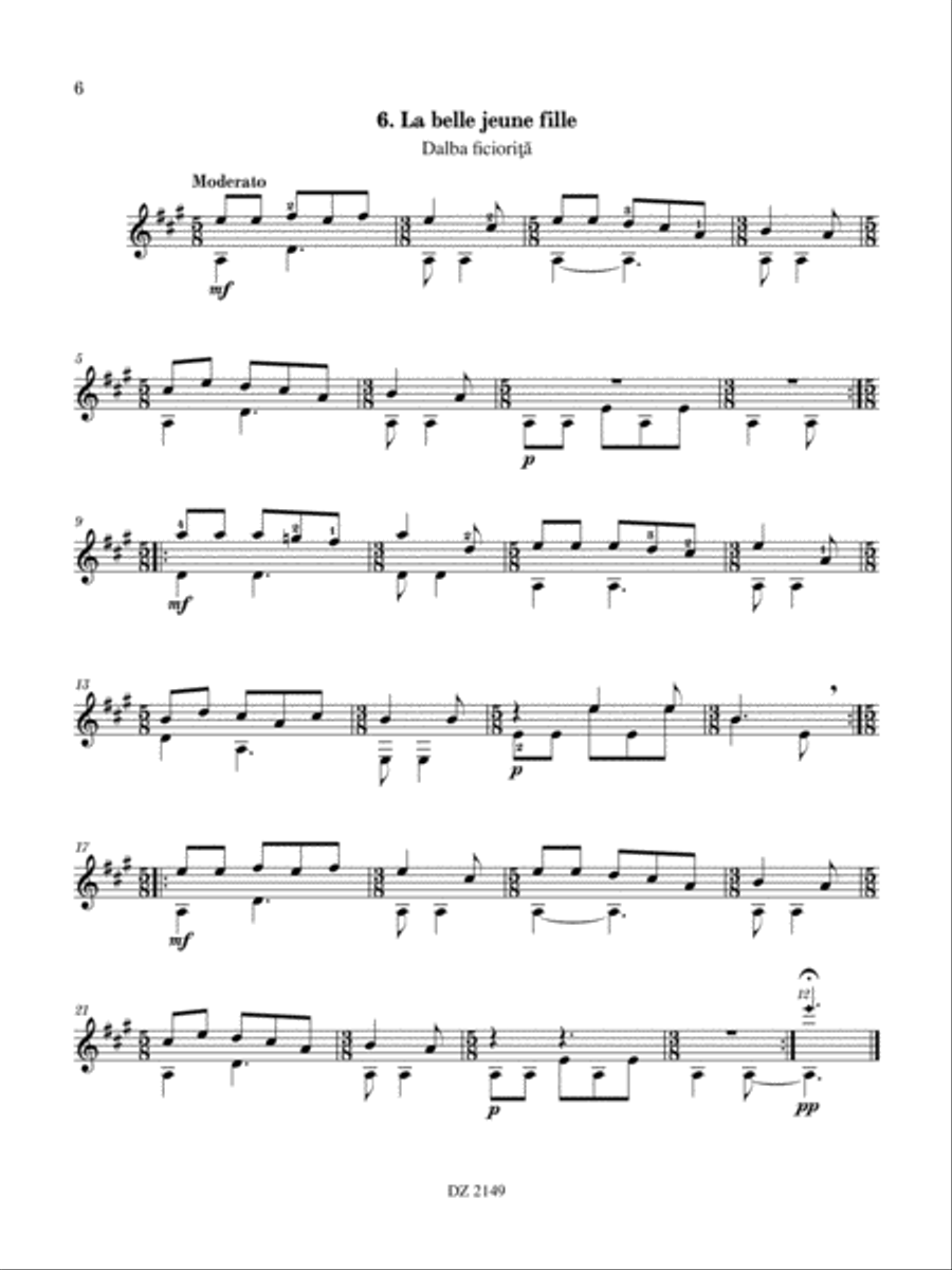 Noël en Roumanie Classical Guitar scores gallery preview page 6